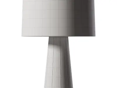 Wood Barrel Table Lamp 3D model