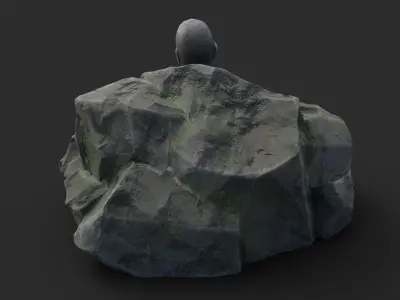 Rock Buddha 1008 Low-poly 3D model
