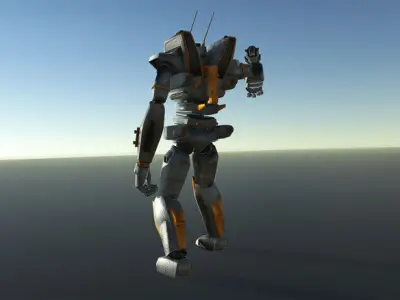 Mecha Robot Low-poly 3D model
