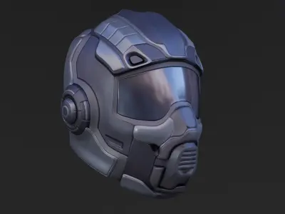 Sci-fi Helmet Low Poly PBR Low-poly 3D model