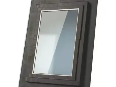 Black Wood Pane Window 3D model