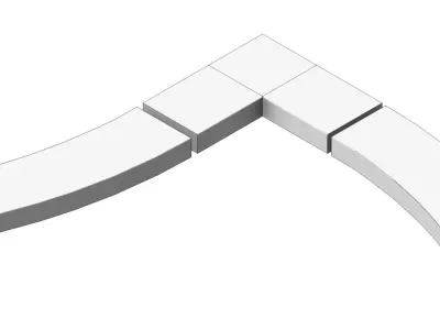 Modular Block Step System PRO Straight L Corner and Radius Modul 3D model