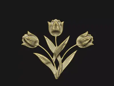 tulip 2 versions lily cnc-relief aspire nature-inspired 3D print model