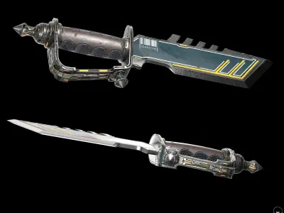 Sci-Fi Dagger Low-poly 3D model