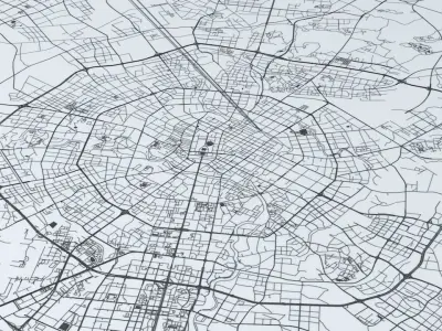 Chengdu Road Network and Streets 3D model