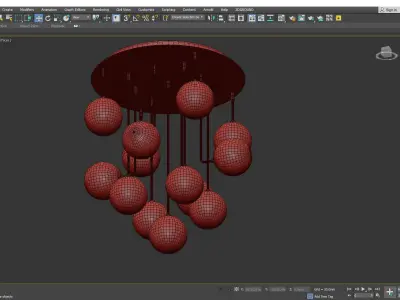 ITALIAN GLASS AND BRASS CHANDELIER Low-poly 3D model