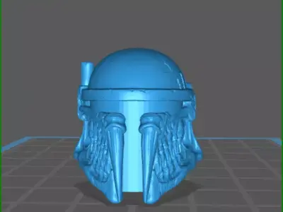 mandalorian skull helmet with visor for action figures 3D model