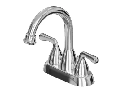 Faucet Collection Set chrome with two handles 3D model