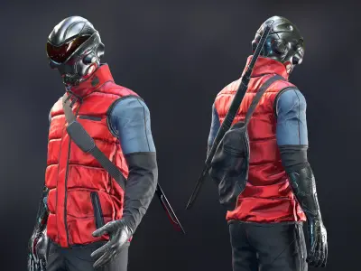 Cyber Guy low poly Low-poly 3D model