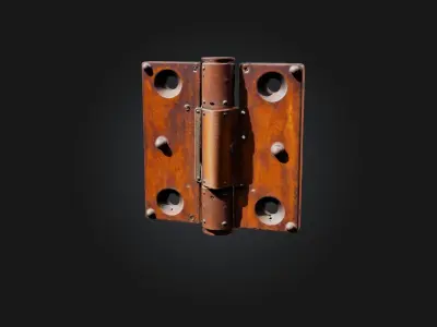 Rusted Door Hinge Low-poly 3D model