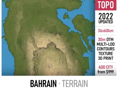 Bahrain Low-poly 3D model