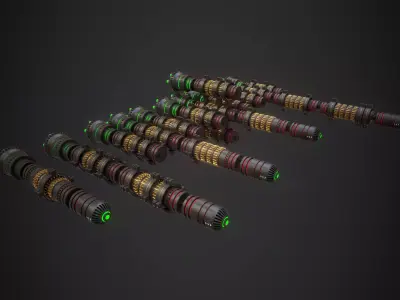 Modular Spaceship Four Low-poly 3D model