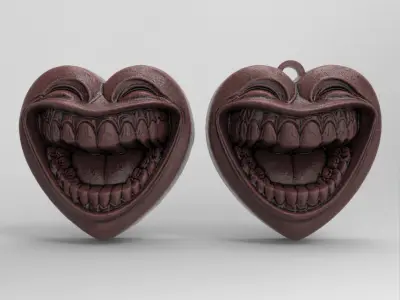 valentines smile heart pentant  3D print model