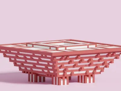 Cartoon Shanghai China Art Museum 2 Low-poly 3D model