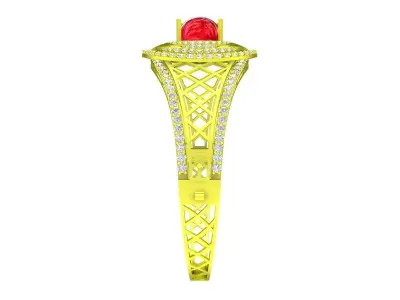 Oval Halo Ring 3D Model 6383 3D print model