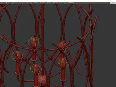 WOVEN BAMBOO CHANDELIER Low-poly 3D model