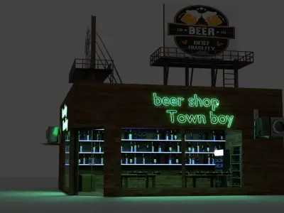 The beer shop Free low-poly 3D model