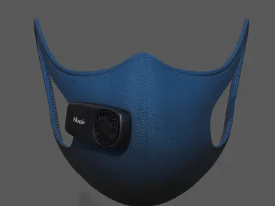 Gas mask protection futuristic fabric safety  Low-poly 3D model