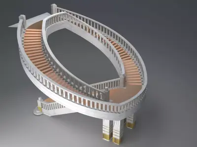 Helical Stairs 3D model