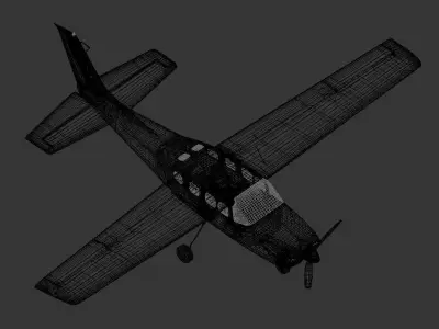 Weathered Cessna 172 Skyhawk 3D model 3D model