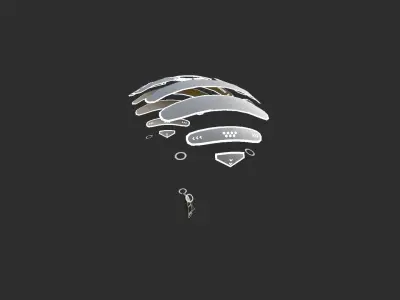 Scifi Parachute A03 Projection - Character Accessories Design Low-poly 3D model