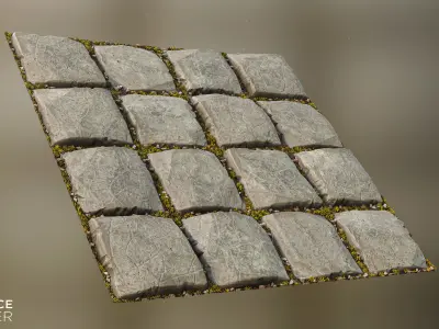 Stone Pavement PBR Material Texture