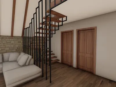 A frame house 3D model