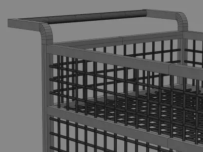 Cart for grocery store or in mall Free low-poly 3D model