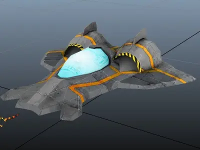 Race Ship Low-poly 3D model