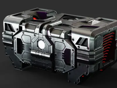 Sci-Fi Loot box   Low-poly 3D model