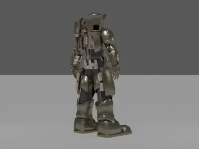 futuristic armor Low-poly 3D model