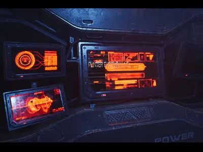 Sci-Fi Futuristic Corridor Low-poly 3D model