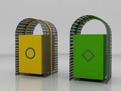 Recycle Bins Low-poly 3D model