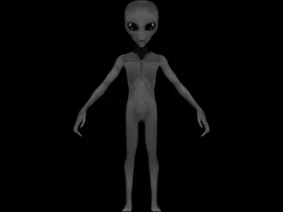Grey Alien - Zeta Reticulian 3D - OBJ-FBX Low-poly 3D model