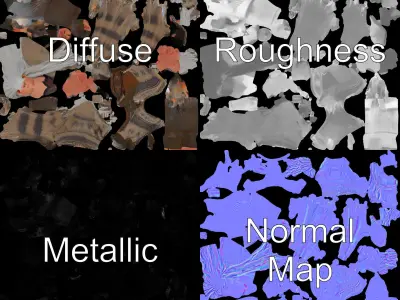 Ancient Tribal Elder Character Rigged and Animated D Model Low-poly 3D model