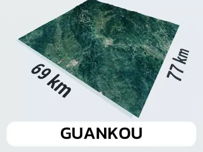 Guankou China City Landscape 3D Model 3D model