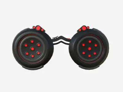 SciFi Glasses G03 Black Red - Character Design Fashion Low-poly 3D model