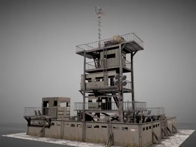 Post Apocalyptic Survival Watchtower v3 3D model