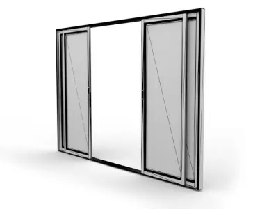 Double sliding mesh door 3D model