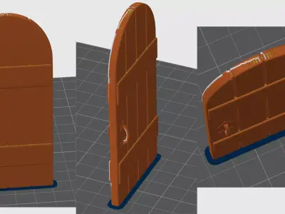 Medieval Door Arched 02 3D print model