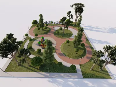 public park-Private Park Landscape -Park Center 3D model