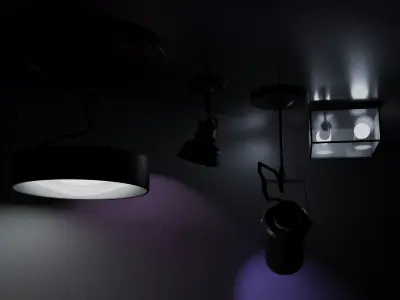 Four modern lamps Free 3D model