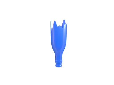 Broken Bottle v1 006 Low-poly 3D model