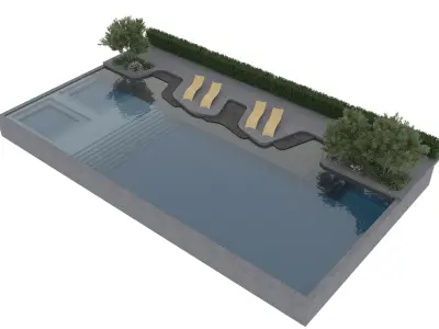 Swimming Pool Low-poly 3D model