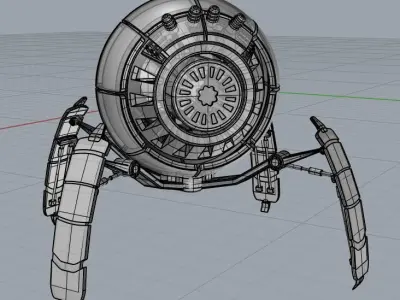 Sphere Robot - Super Detailed Low-poly 3D model