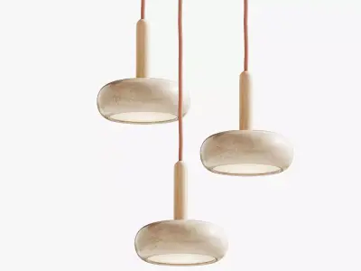 Natural Stone Pendant Light 3D model