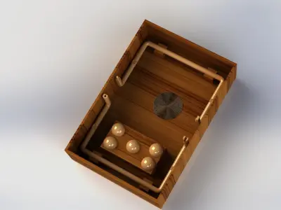 Wooden Newtons cradle Free 3D model