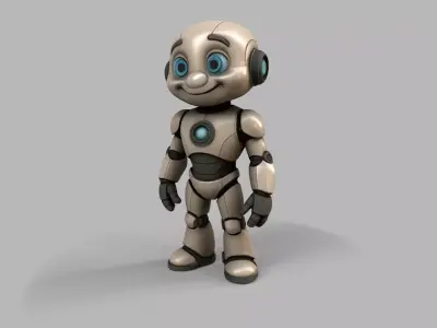 Stylized Cute Robot Low-poly 3D model