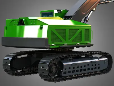 953MH Tracked Harvester 3D model