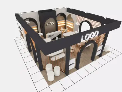 Modern Cosmetic Exhibition Stand Vray7 3dsMax2021 Free 3D model